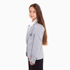 Пиджак для девочки, цвет серый меланж, 128-134 см (размер 36) - Фото 6