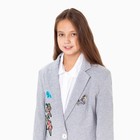 Пиджак для девочки, цвет серый меланж, 128-134 см (размер 36) - Фото 7