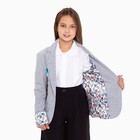 Пиджак для девочки, цвет серый меланж, 128-134 см (размер 36) - Фото 8