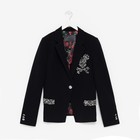 Пиджак для девочки, цвет чёрный, 128-134 см (размер 36) - Фото 1