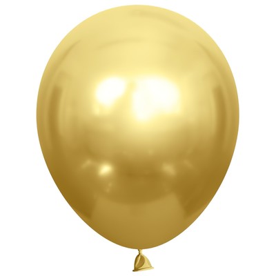 Шары воздушные латексные 5", золото, хром, набор 50 шт.