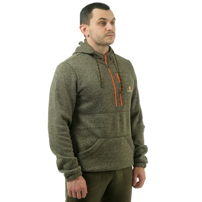 Куртка флисовая "Малахит" трикотаж на флисе, меланж-олива, р. 48, 182-188