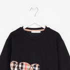 Комплект детский (свитшот, брюки), цвет чёрный/бежевый, рост 122-128 см - фото 21888306