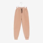 Комплект детский (свитшот, брюки), цвет чёрный/бежевый, рост 122-128 см - фото 21888308