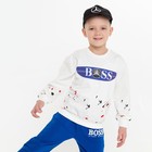 Комплект детский (свитшот, брюки, кепка), цвет белый/синий МИКС, рост 110-116 см - фото 10086681