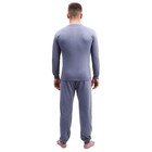 Термобельё мужское, V-вырез, хлопок с начёсом, р. 52, рост 176 см, цвет светло-синий - фото 24566477