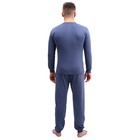 Термобельё мужское, V-вырез, хлопок с начёсом, р. 54, рост 176 см, цвет тёмно-серый - фото 29791928