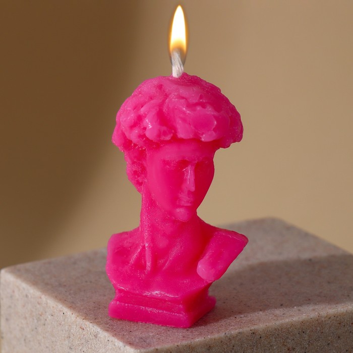Свеча формовая «Давид», розовый, высота 6,5 см - Фото 1