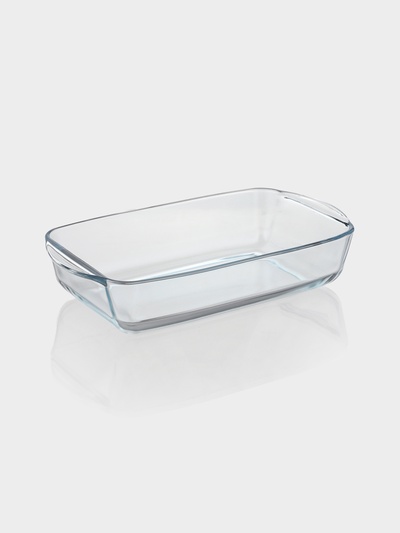 Форма для выпечки и запекания Paşabahçe Borcam, 2.7 л, 33.6×19×7 см, прямоугольная, жаропрочное стекло, прозрачная