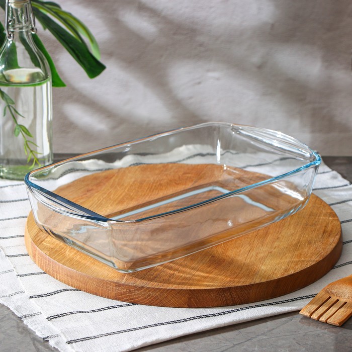 Форма для выпечки и запекания Paşabahçe Borcam, 2.7 л, 33.6×19×7 см, прямоугольная, жаропрочное стекло, прозрачная - Фото 1