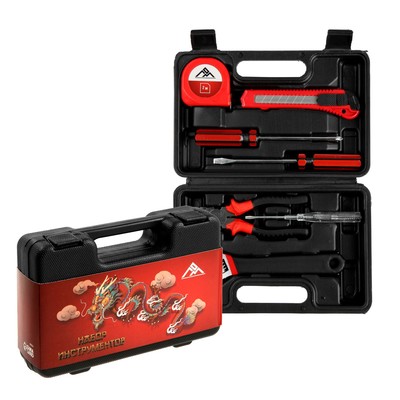 Набор инструментов в кейсе ЛОМ, в подарочной упаковке, 7 предметов