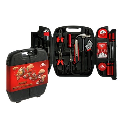 Набор инструментов в кейсе ЛОМ, в подарочной упаковке "НОВЫЙ ГОД", 27 предметов