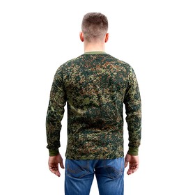

Футболка с длинным рукавом, хаки, камуфляж, пиксель, хлопок, р. 54, рост 176 см