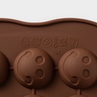 Форма для конфет и шоколада Доляна «Шарик смайл», силикон, 20×10 см, 15 ячеек, коричневая - Фото 7