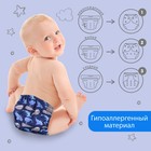 Многоразовый подгузник Крошка Я «Киты», 3-15 кг, синий - Фото 3