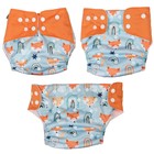 Многоразовый подгузник «Лисички», 3-15 кг, голубой, Крошка Я - Фото 9