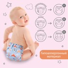 Многоразовый подгузник «Лисички», 3-15 кг, голубой, Крошка Я - Фото 3
