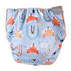 Многоразовый подгузник «Лисички», 3-15 кг, голубой, Крошка Я - Фото 5