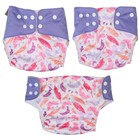 Многоразовый подгузник «Перья», 3-15 кг, разноцветный, Крошка Я - Фото 5