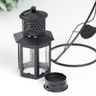 Подсвечник на 1 свечу «Фонарик», металл, стекло, подвесной, чёрный, 25.5×10×12 см 7857692