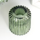 Подсвечник стекло на 1 свечу "Долли" d-2,5 см, 4 см зелёный 6х5х5 см - фото 320198302