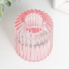 Подсвечник стекло на 1 свечу "Долли" d-2,5 см, 4 см розовый 6х5х5 см - фото 320198305