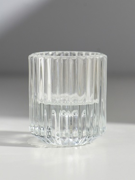 Стеклянный подсвечник на 1 свечу «Долли», d=2.5 см, 4 см, прозрачный, 6?5?5 см (комплект 2 шт)