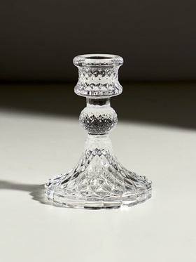 Стеклянный подсвечник на 1 свечу «Женева», d=2.2 см, прозрачный, 10.5×7.7×7.7 см