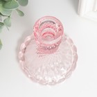 Подсвечник стекло на 1 свечу "Женева" розовый 10,5х7,7х7,7 см - Фото 2