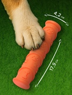 Жевательная игрушка для собак «Палка с лапками», 17.9×4.2 см, с утопленной пищалкой, TPR, оранжевая - Фото 2