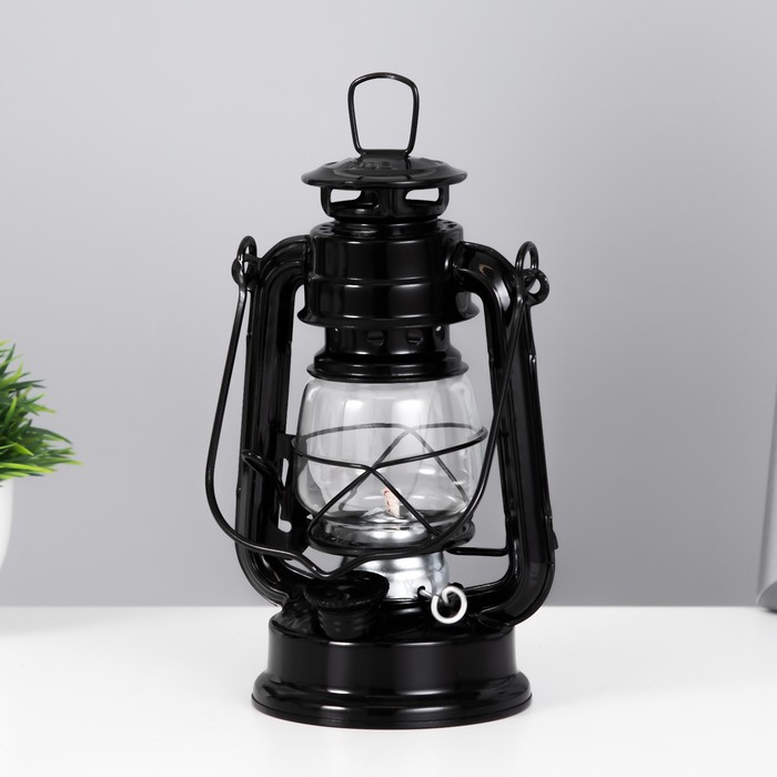 Керосиновая лампа декоративная черный 9,5х12,5х19 см RISALUX - фото 1907568930