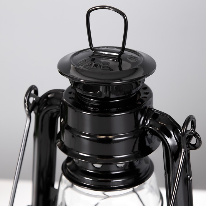 Керосиновая лампа декоративная черный 9,5х12,5х19 см RISALUX - фото 1886968327