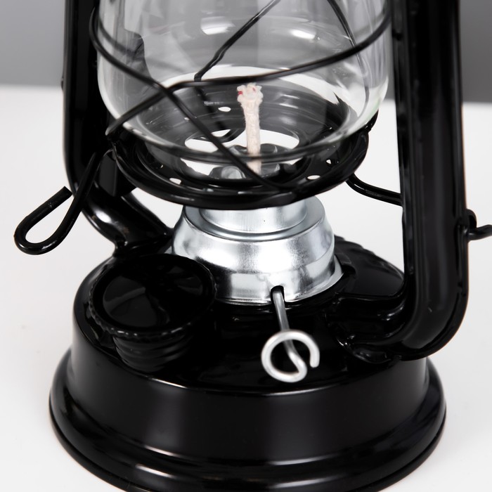 Керосиновая лампа декоративная черный 9,5х12,5х19 см RISALUX - фото 1886968328