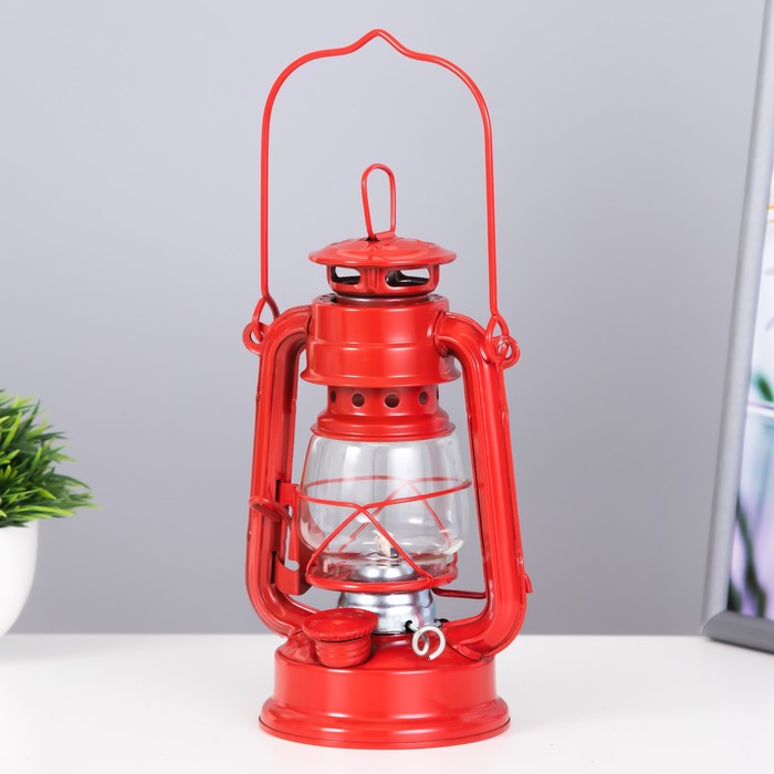 Керосиновая лампа декоративная красный 9,5х12,5х19 см RISALUX - Фото 1