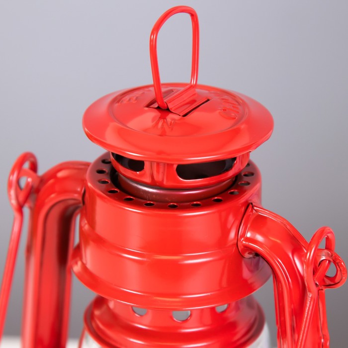 Керосиновая лампа декоративная красный 9,5х12,5х19 см RISALUX - фото 1907568943