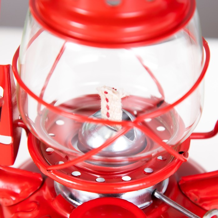 Керосиновая лампа декоративная красный 9,5х12,5х19 см RISALUX - фото 1885502426