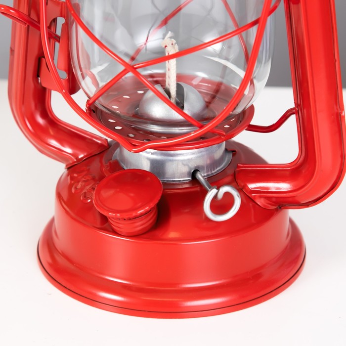 Керосиновая лампа декоративная красный  11.5*15*25 см RISALUX - фото 1911832845