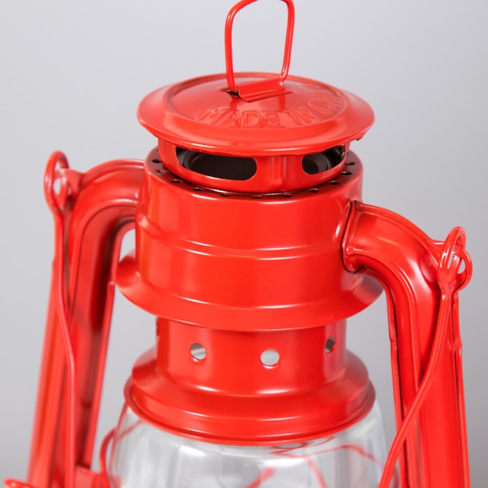Керосиновая лампа декоративная красный  11.5*15*25 см RISALUX - фото 1885502434
