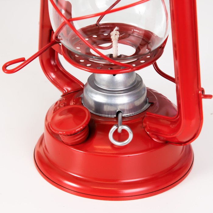 Керосиновая лампа декоративная красный  11.5*15*25 см RISALUX - фото 1885502435