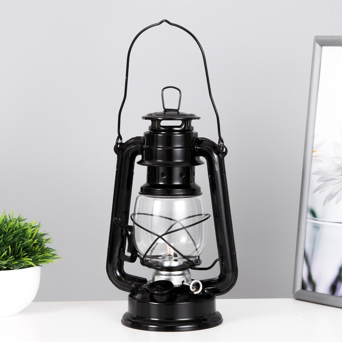 Керосиновая лампа декоративная черный 11,5х15х25 см RISALUX