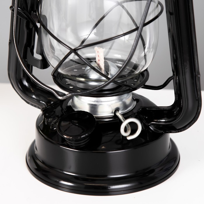 Керосиновая лампа декоративная черный 11,5х15х25 см RISALUX - фото 1885502443