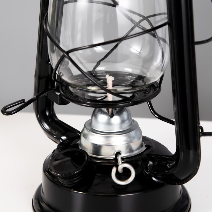 Керосиновая лампа декоративная черный 11,5х15х25 см RISALUX - фото 1885502445