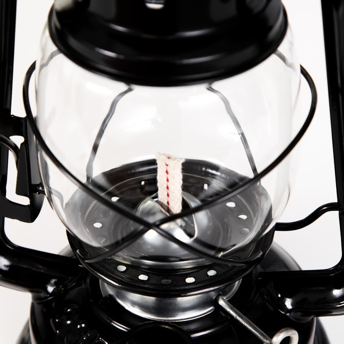 Керосиновая лампа декоративная черный 11,5х15х25 см RISALUX - фото 1885502446