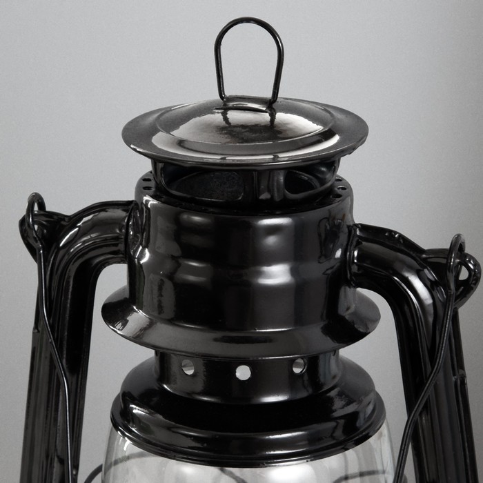 Керосиновая лампа декоративная черный 14х18х27,5 см RISALUX - фото 1911832875