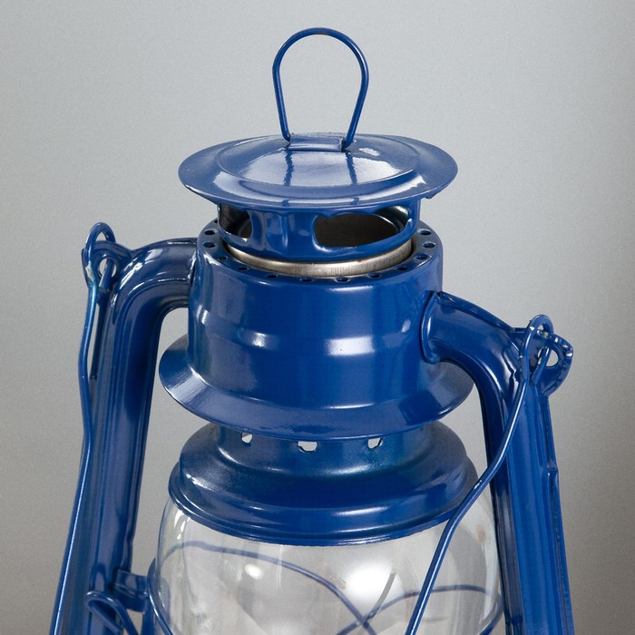 Керосиновая лампа декоративная синий 14х18х27,5 см RISALUX - фото 1911832885