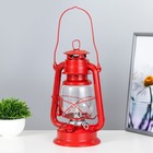 Керосиновая лампа декоративная красный 14х18х27,5 см - фото 3022838