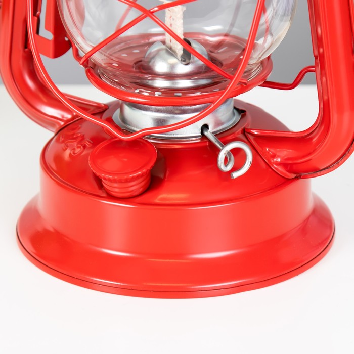 Керосиновая лампа декоративная красный 14х18х27,5 см RISALUX - фото 1885502485