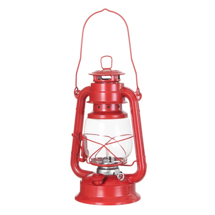 Керосиновая лампа декоративная красный 14х18х27,5 см RISALUX - фото 1885502489
