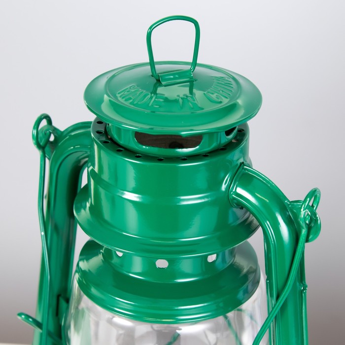 Керосиновая лампа декоративная зеленый 14х18х27,5 см RISALUX - фото 1885502494