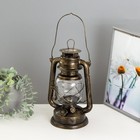 Керосиновая лампа декоративная черный с золотой патиной 14×18×27.5 см RISALUX - Фото 1